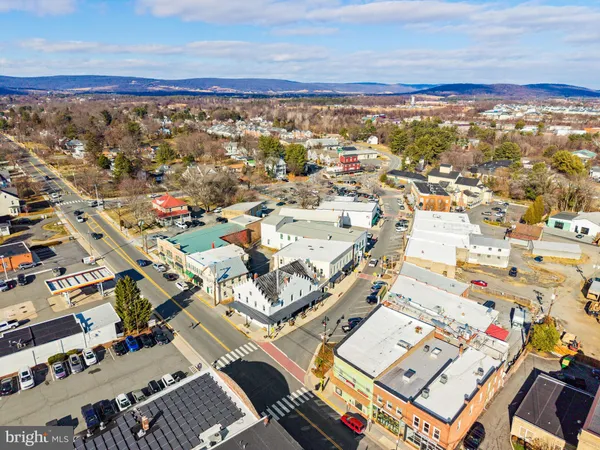 an aerial view of a city