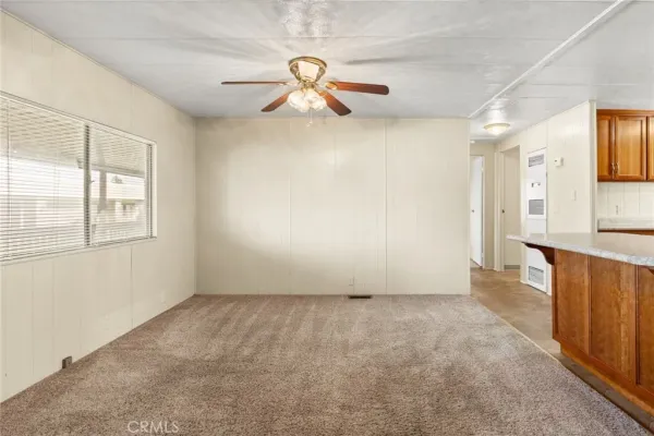 a dining room with window