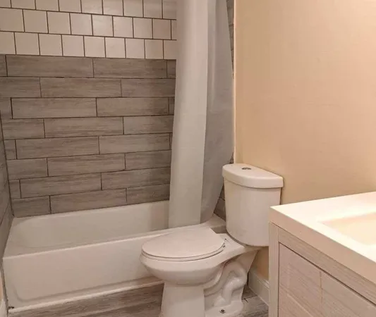 a bathroom with a toilet and a bathtub