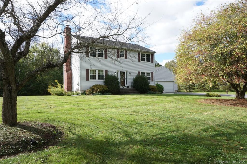 800 Dunn Road, in North Coventry, is located on a large level lot with mature trees bordering the property lines- giving you a natural buffer of privacy. This home is conveniently located just about 6 mins from I-84 and I-384. You can be at UCONN in about 10-15 mins or Hartford in about 20 mins.