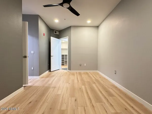 a view of a room with a balcony