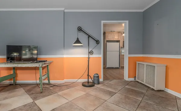 a table and chairs in a room