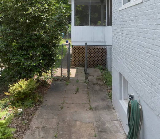 a view of a garage with storage