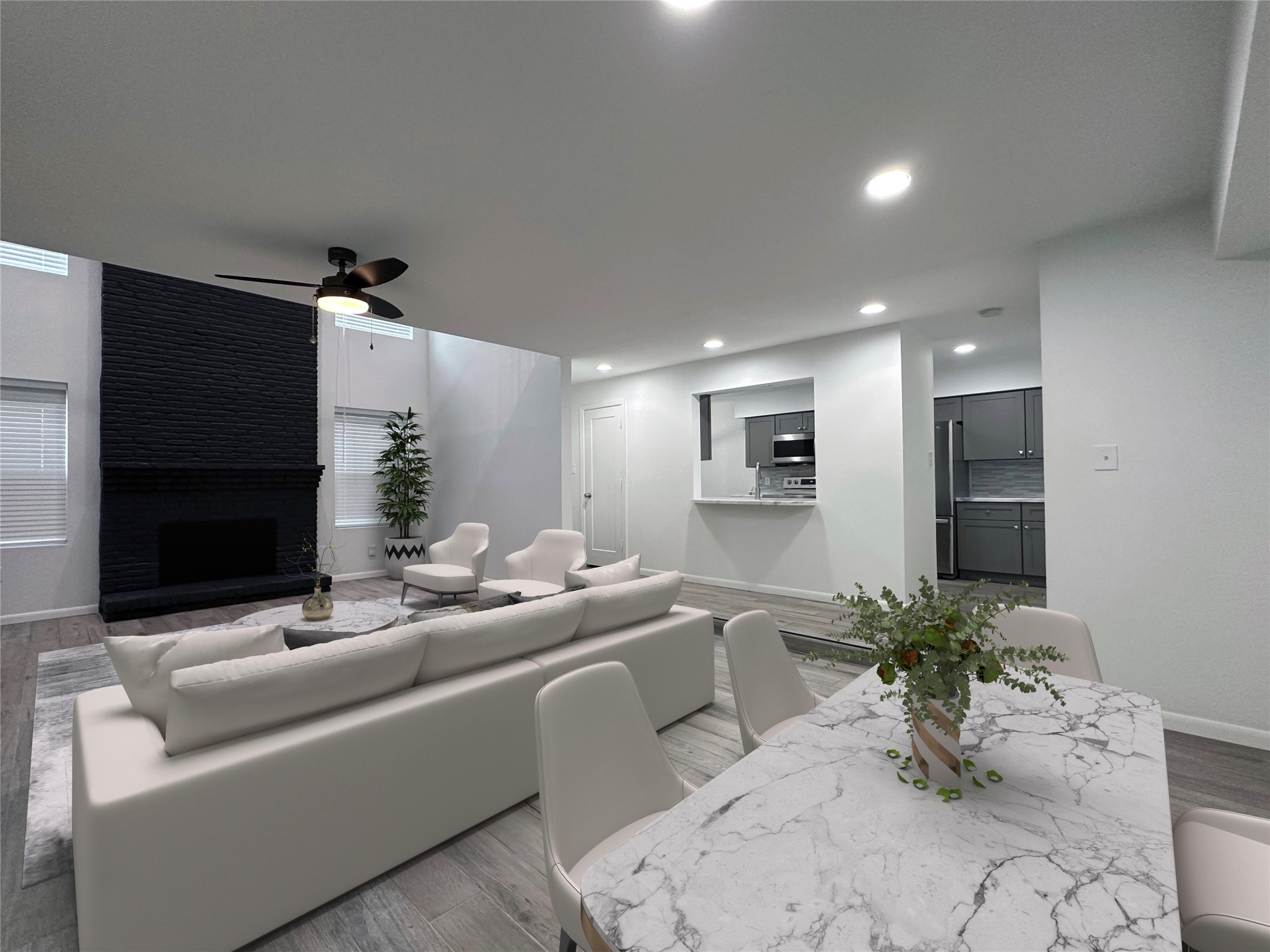 5528 Beverly Hill Street, Unit 3 Houston, TX 77056 - Photo 11 of 50 a living room with furniture and a flat screen tv