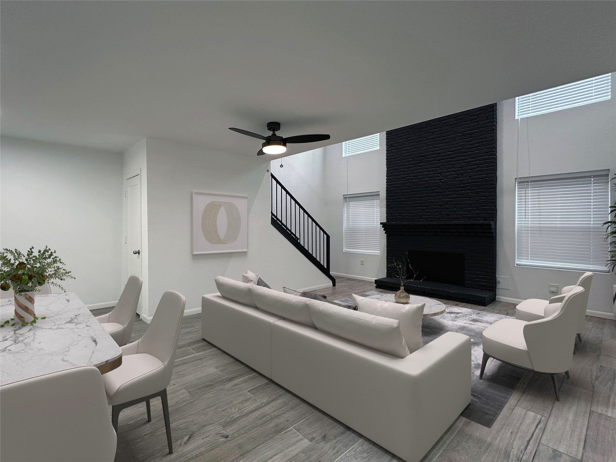 5528 Beverly Hill Street, Unit 3 Houston, TX 77056 - Photo 5 of 50 a living room with furniture and a potted plant