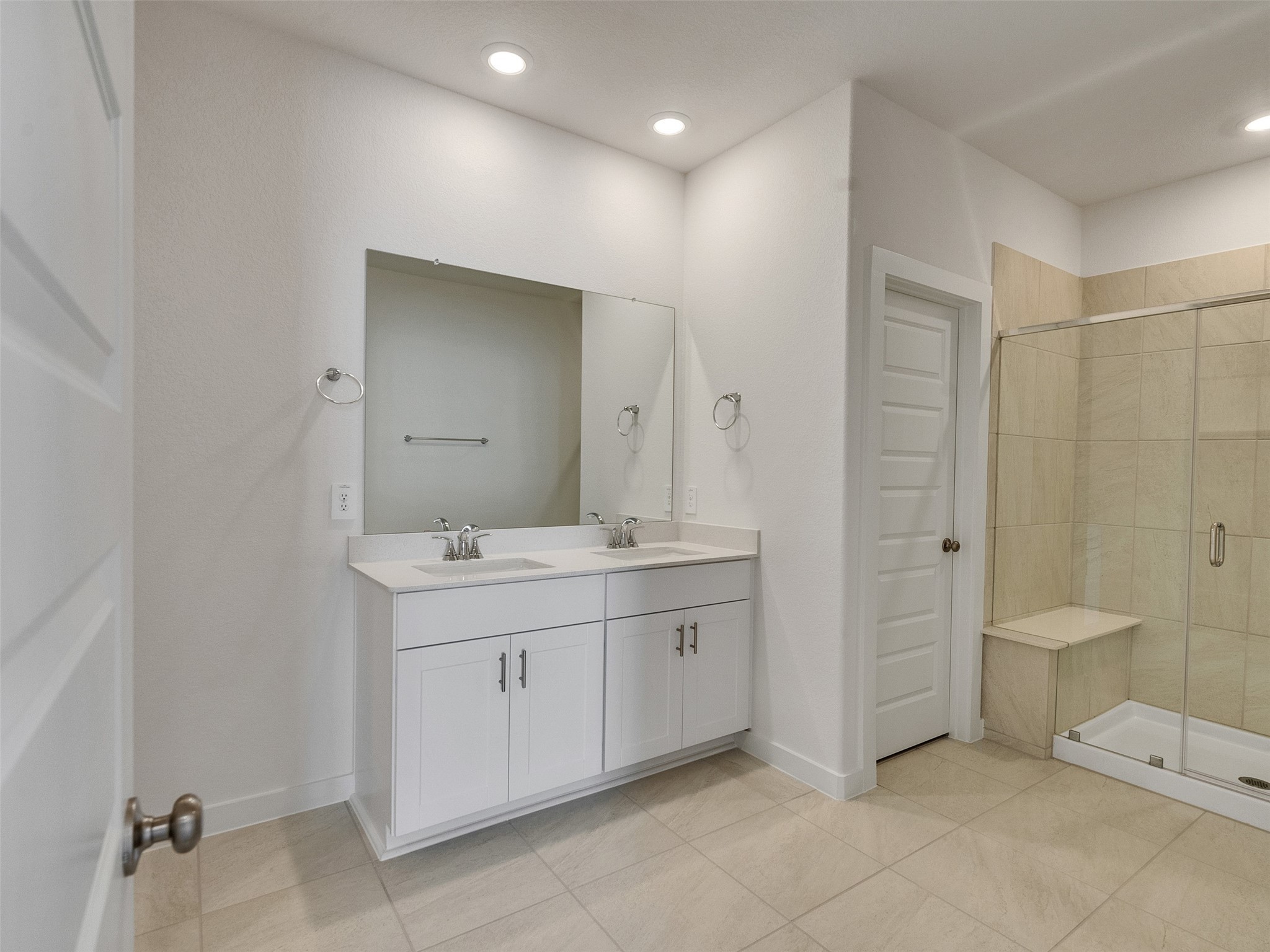 4113 Fig Grv Street Houston, TX 77080 - Photo 17 of 21 a spacious bathroom with a granite countertop sink a toilet and a shower