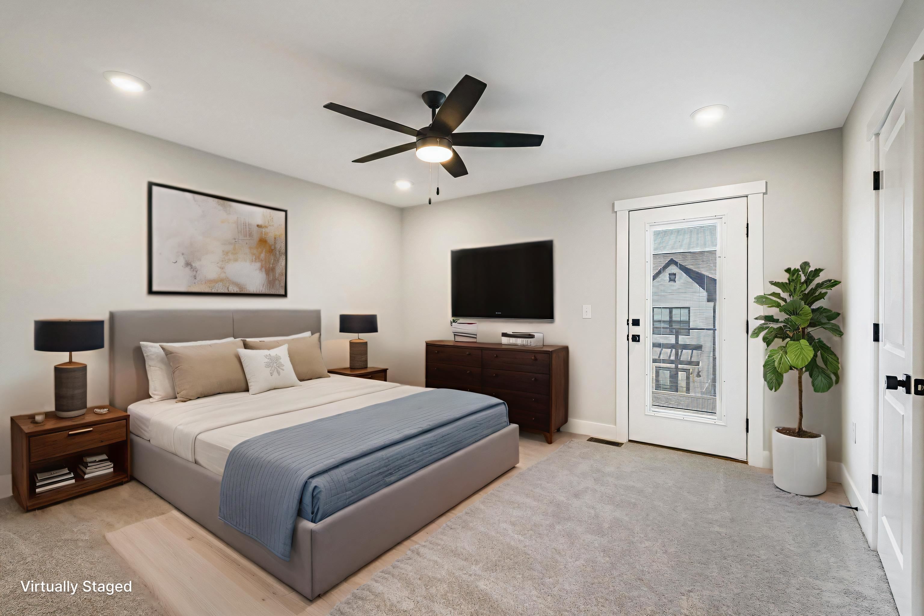 17 Barnyard Circle Bridgewater, VA 22812 - Photo 21 of 74 a bedroom with a bed and a flat screen tv