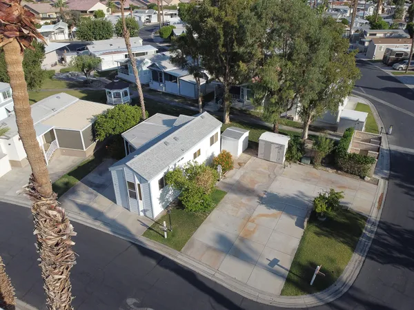 an aerial view of a house