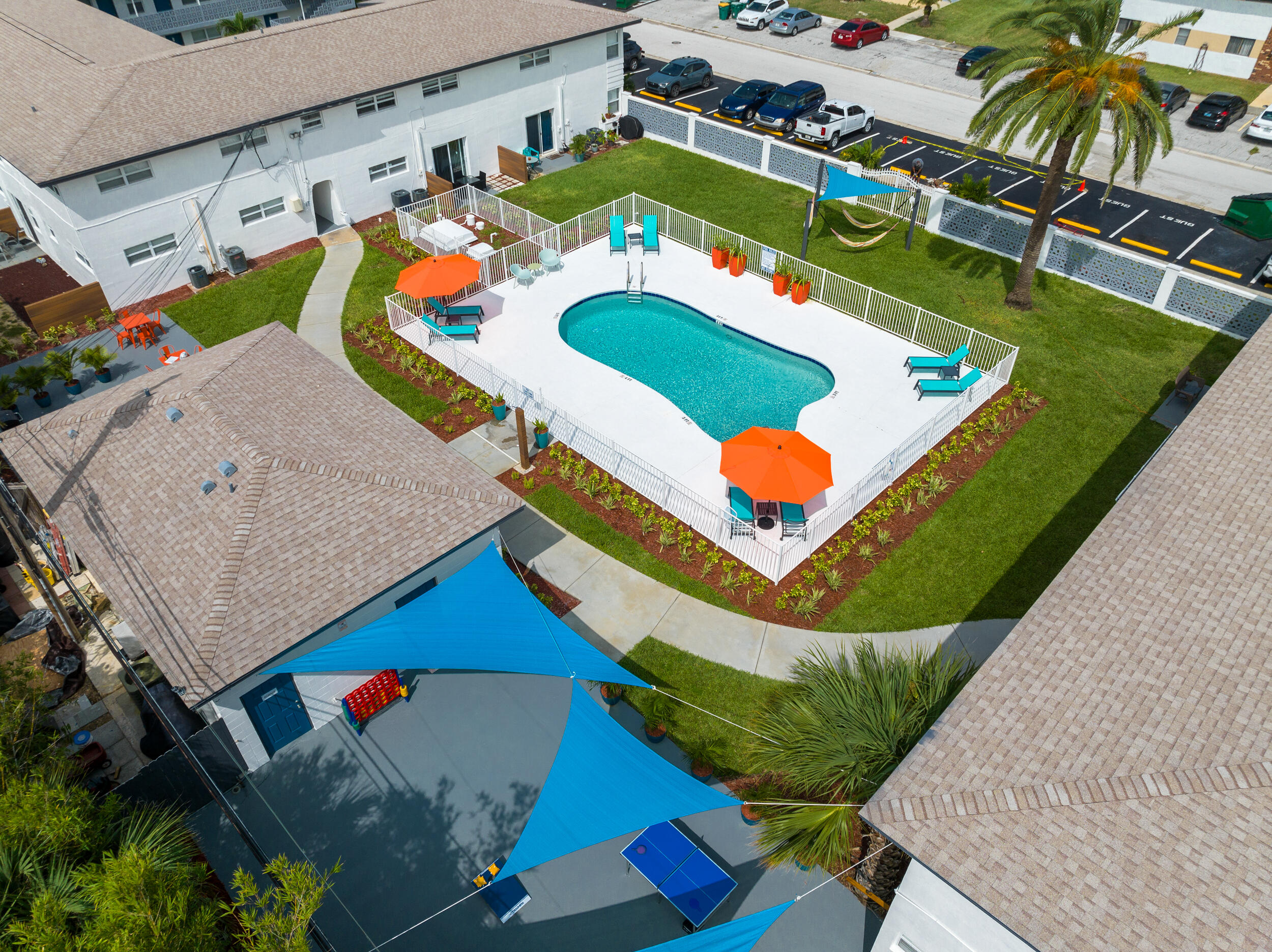 1029 Park Drive, Unit 32 Indian Harbour Beach, FL 32937 - Photo 25 of 35 an aerial view of a house a yard and outdoor seating