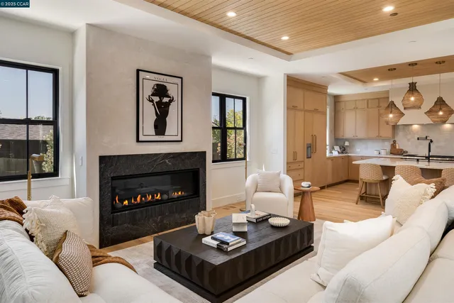 a view of a patio filled with furniture