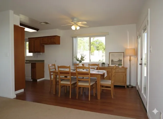 a small space with wooden floor