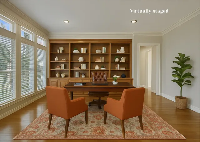 a view of a livingroom with furniture and window