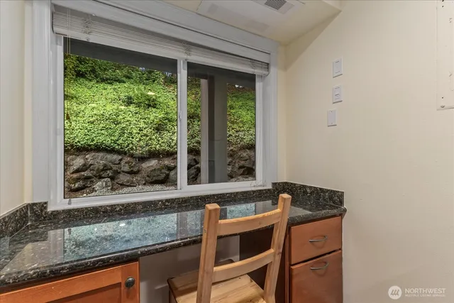 a view of outdoor space with seating area