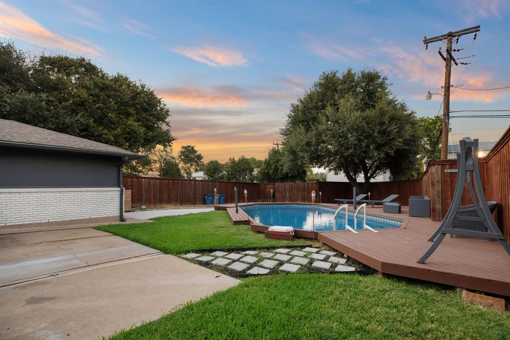 10922 Ferndale Road Dallas, TX 75238 - Photo 30 of 32 View of pool with a fenced backyard, a patio, and a deck