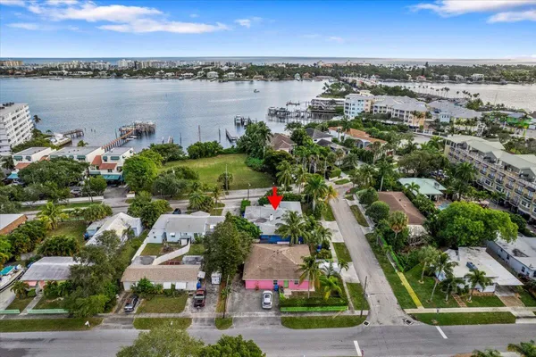 an aerial view of multiple house