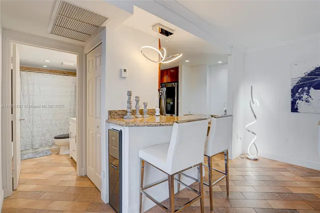 a view of a balcony with an ocean view