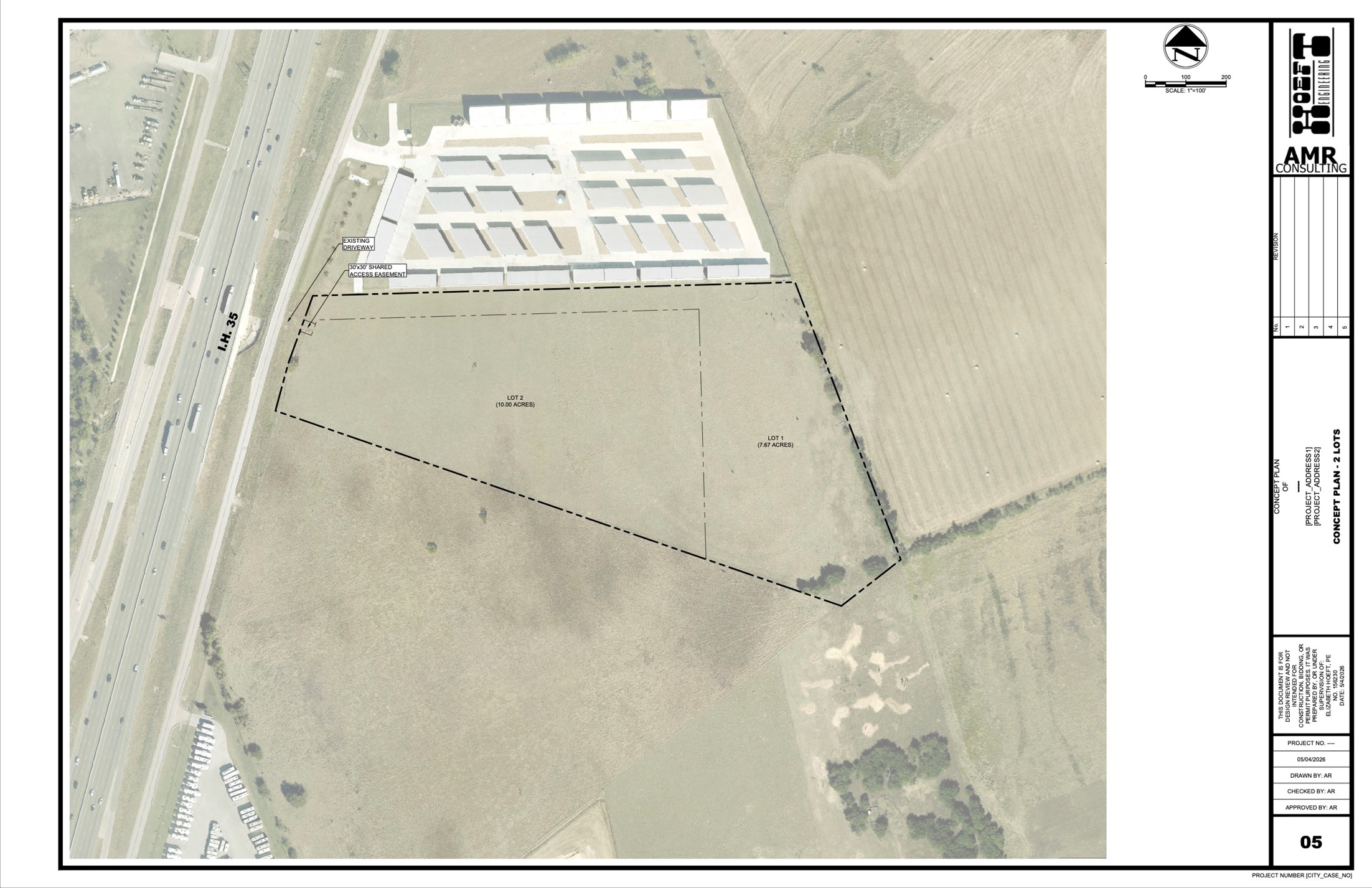6100 Interstate 35 Georgetown, TX 78626 - Photo 1 of 11 Concept Plan showing option B being 7-acres