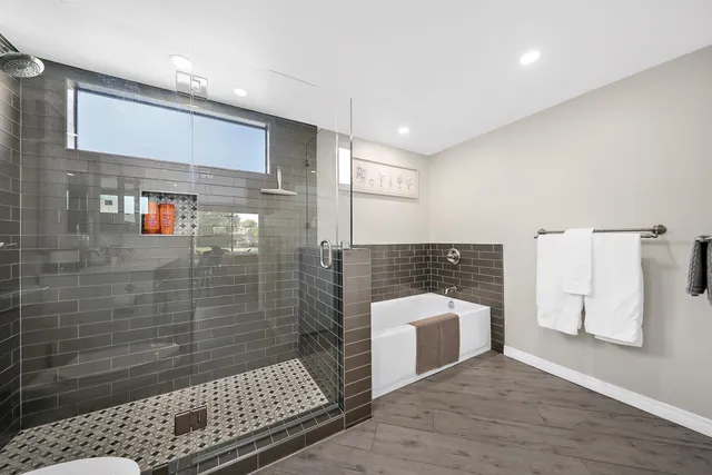 a bathroom with a shower