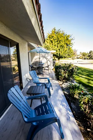 a view of a outdoor seating area