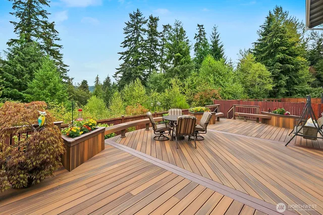 a outdoor view with a sitting space