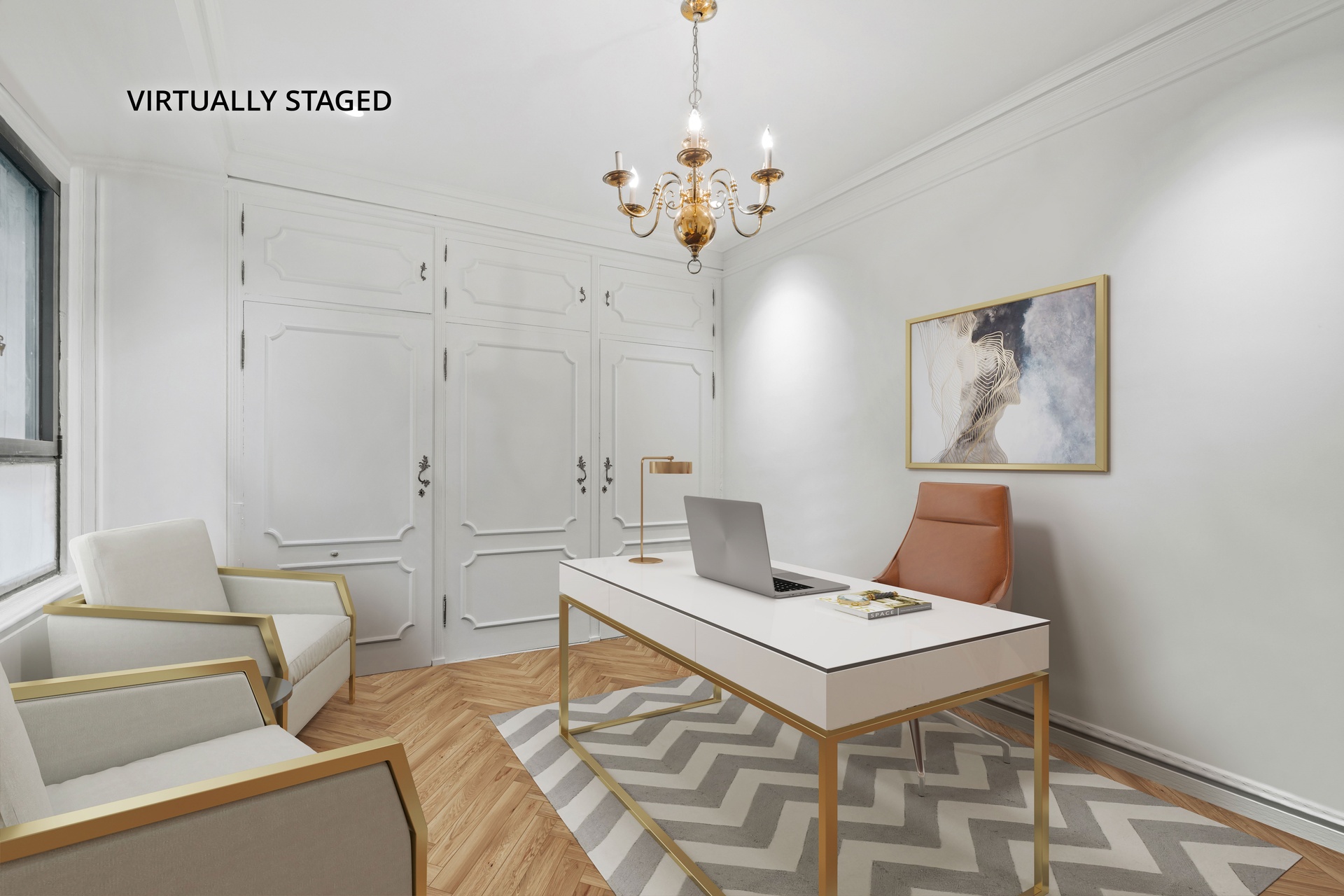 465 Park Avenue, Unit 8A Manhattan, NY 10022 - Photo 5 of 11 a living room with a table chairs and a chandelier