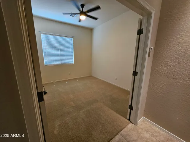 an empty room with closet