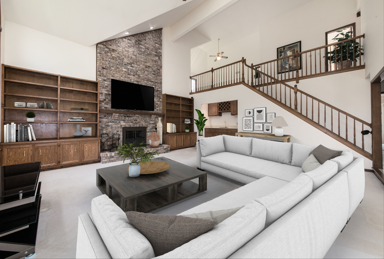 23W230 Hampton Circle Naperville, IL 60540 - Photo 11 of 55 a living room with fireplace furniture and a flat screen tv