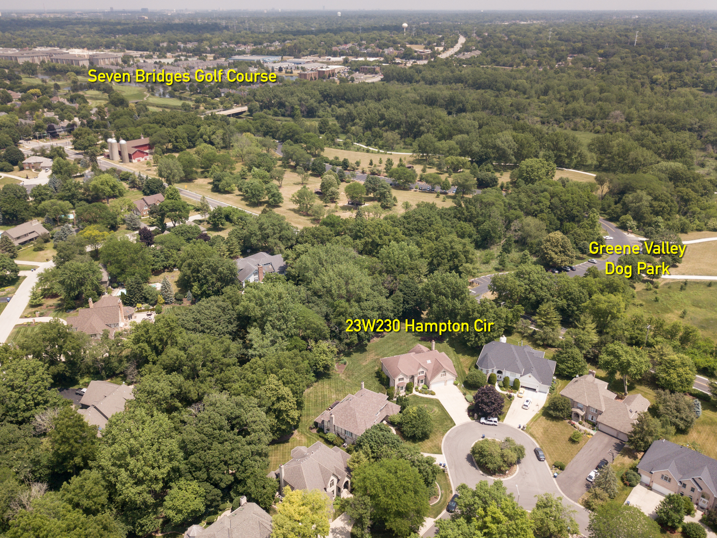 23W230 Hampton Circle Naperville, IL 60540 - Photo 49 of 55 an aerial view of residential houses with outdoor space