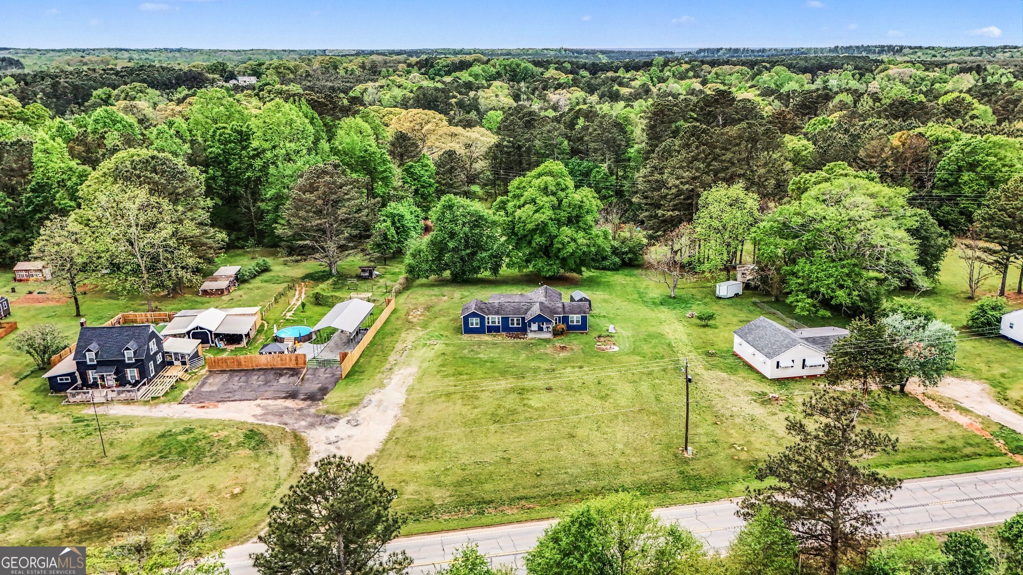 497 Corinth Road Hogansville, GA 30230 - Photo 35 of 37 an aerial view of a residential houses with outdoor space
