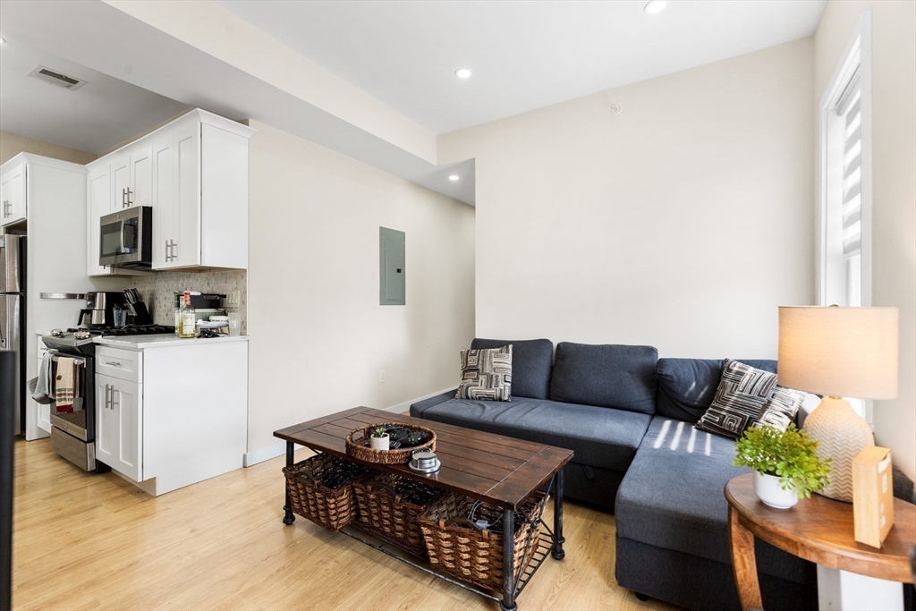 7 Transit Street, Unit 3 Boston, MA 02127 - Photo 4 of 10 a living room with furniture and a flat screen tv