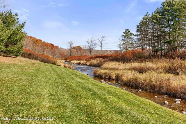 a view of a house with backyard and trees