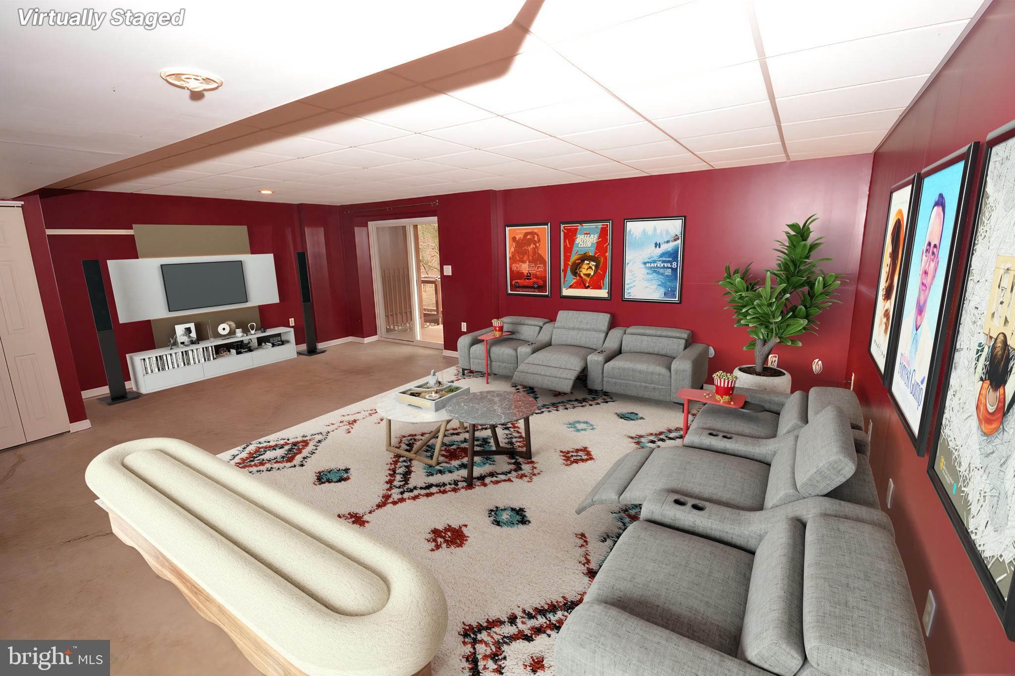 LL Family Room w/Doors to Lower Deck