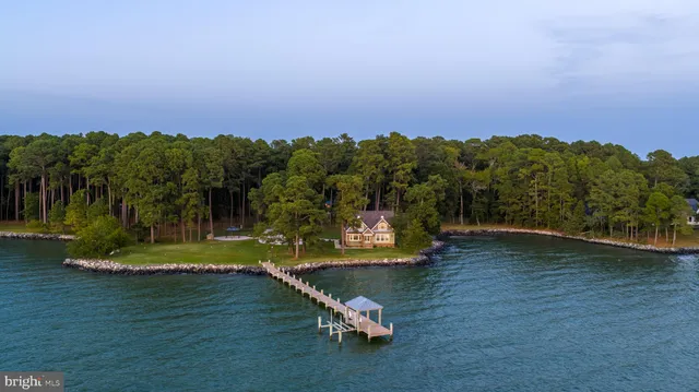 a view of a lake with houses in background