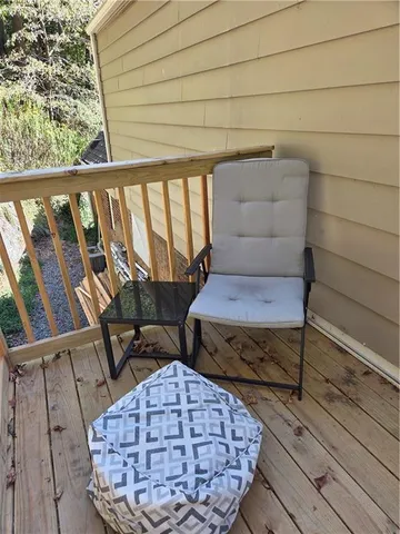 a view of porch with seating space