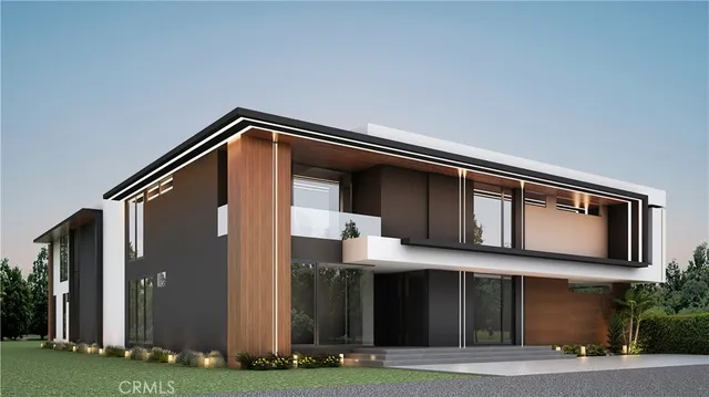 a front view of building with yard