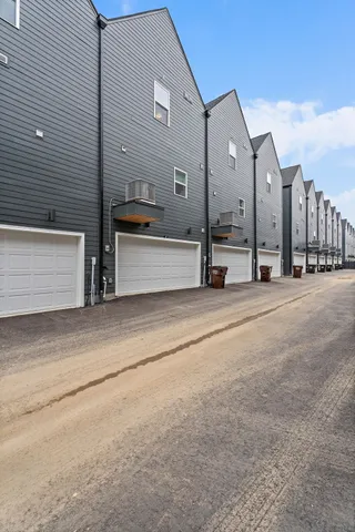 a view of a building with a street
