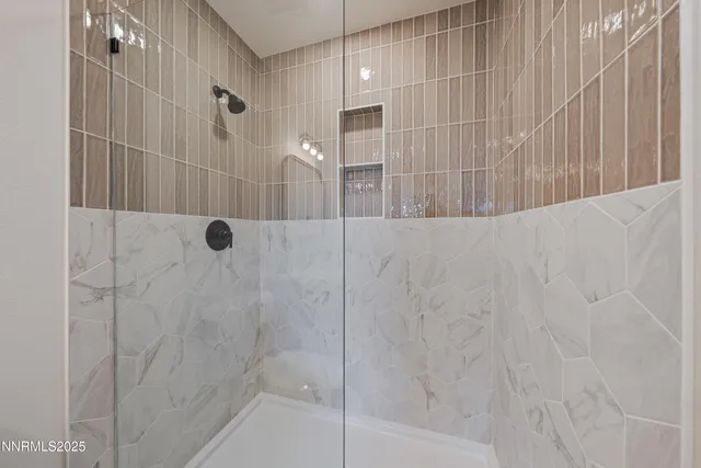 a view of a hallway with a white walls