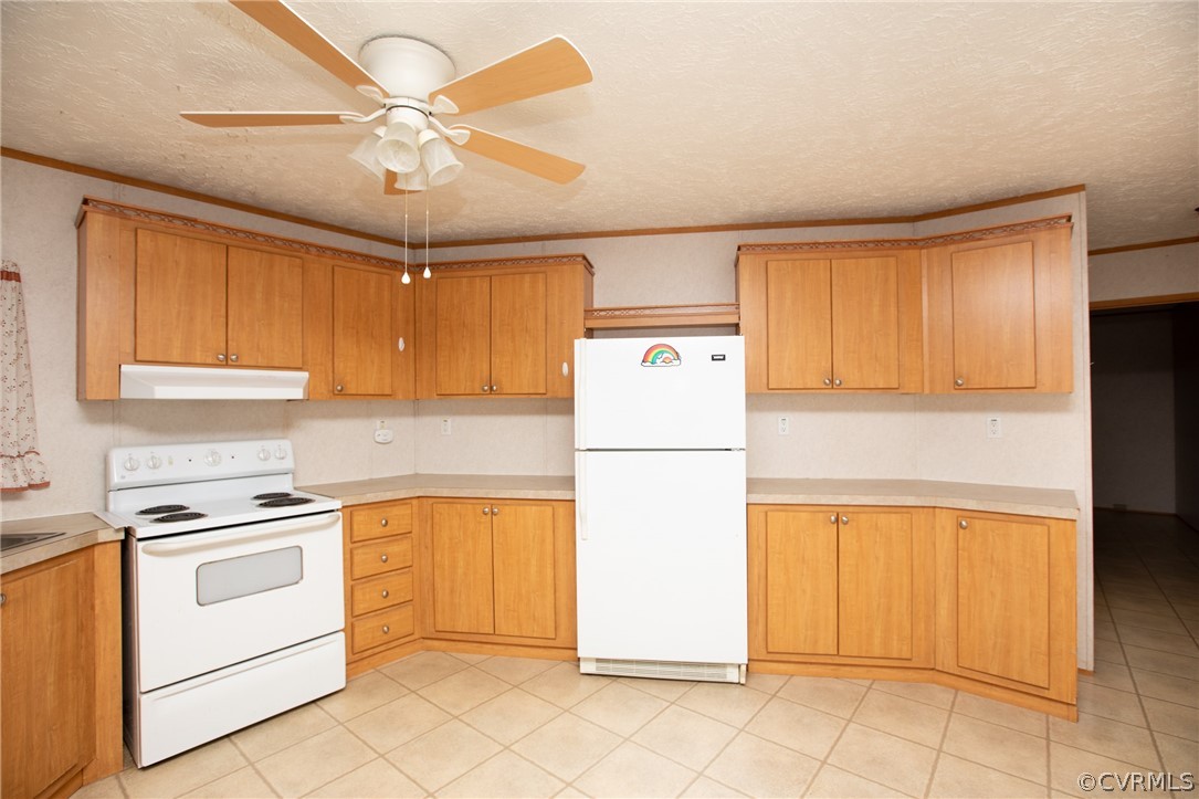 2625 Turkey Island Road Crewe, VA 23930 - Photo 12 of 45 a kitchen with a refrigerator a stove top oven and cabinets