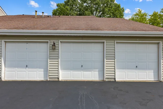 a view of outdoor space yard and garage