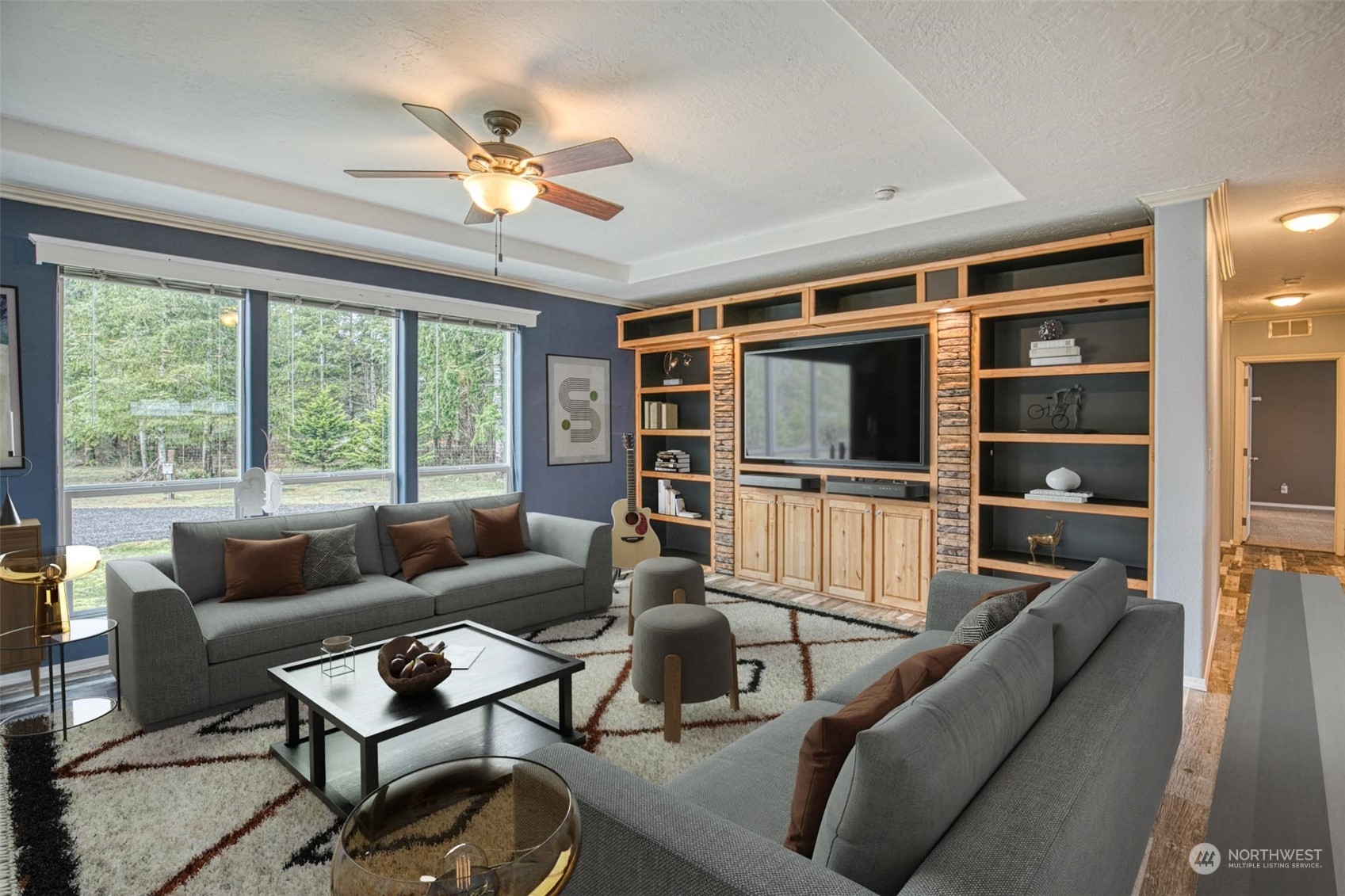 123 South Union Road Elma, WA 98541 - Photo 4 of 30 a living room with furniture tv and a large window