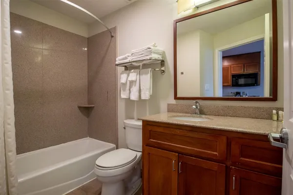 a bathroom with a toilet a sink and bathtub