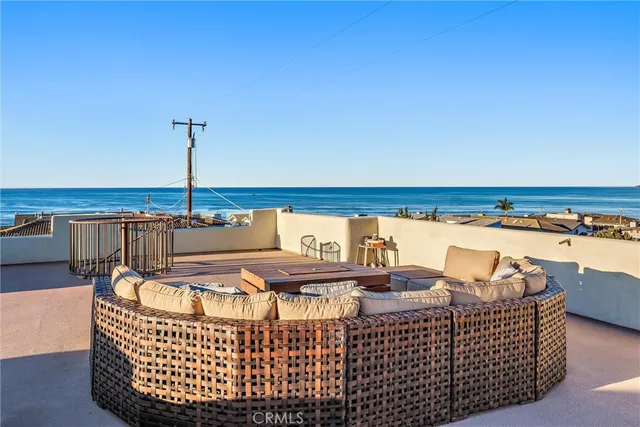 a view of a lake with a terrace