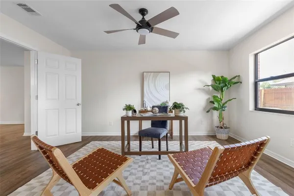 a living room with furniture