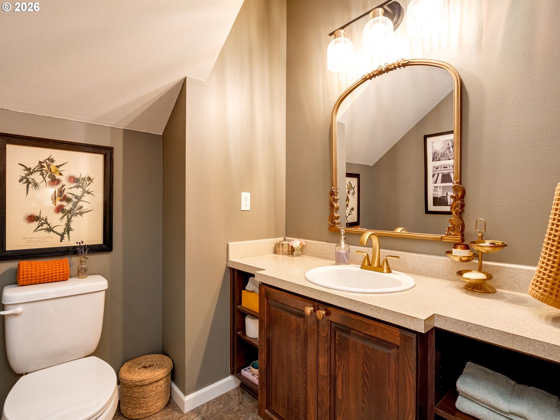 14200 South Union Mills Road Mulino, OR 97042 - Photo 27 of 46 a bathroom with a toilet a sink and a mirror