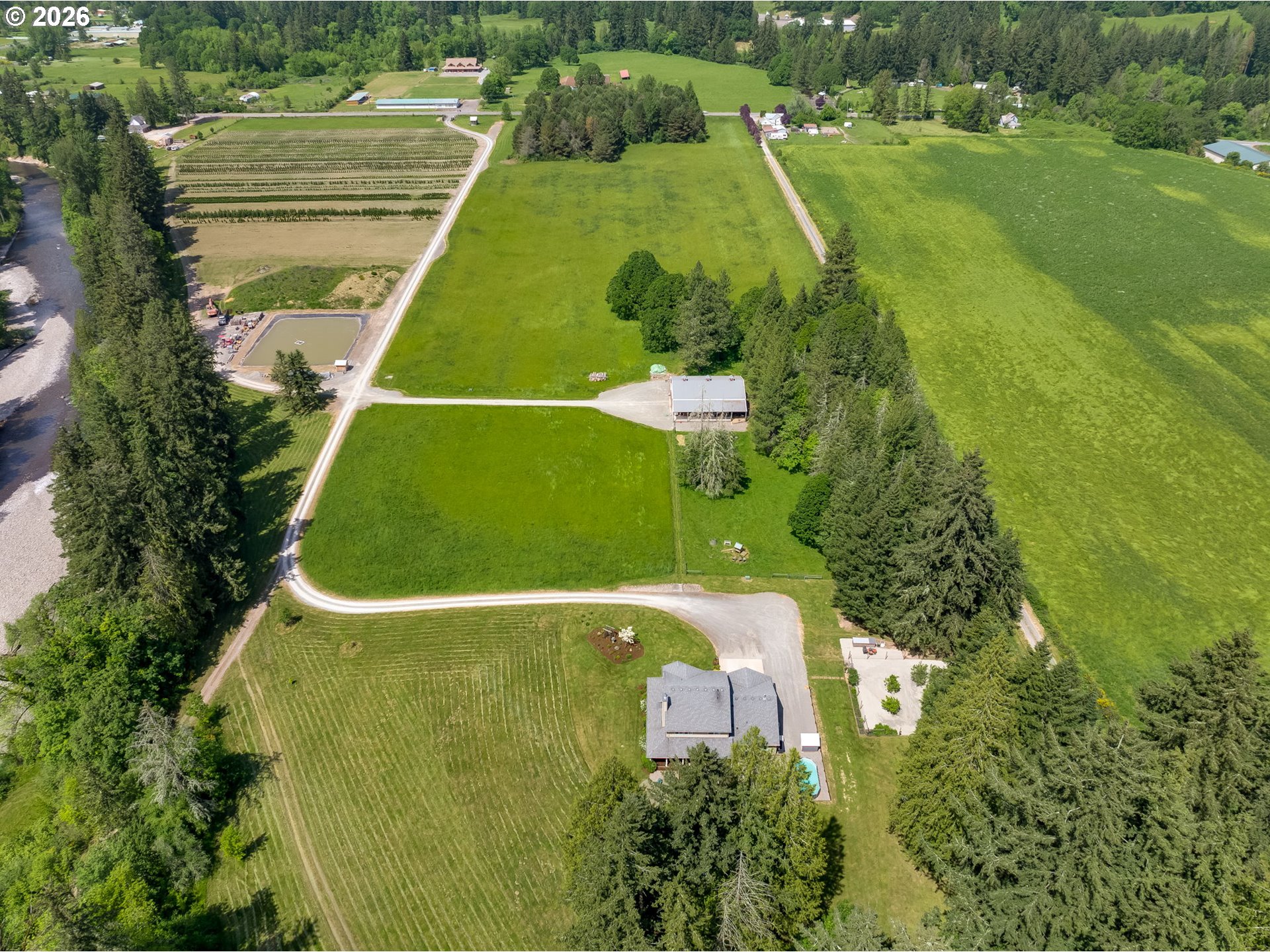 14200 South Union Mills Road Mulino, OR 97042 - Photo 8 of 46 an aerial view of a residential houses with outdoor space and street view