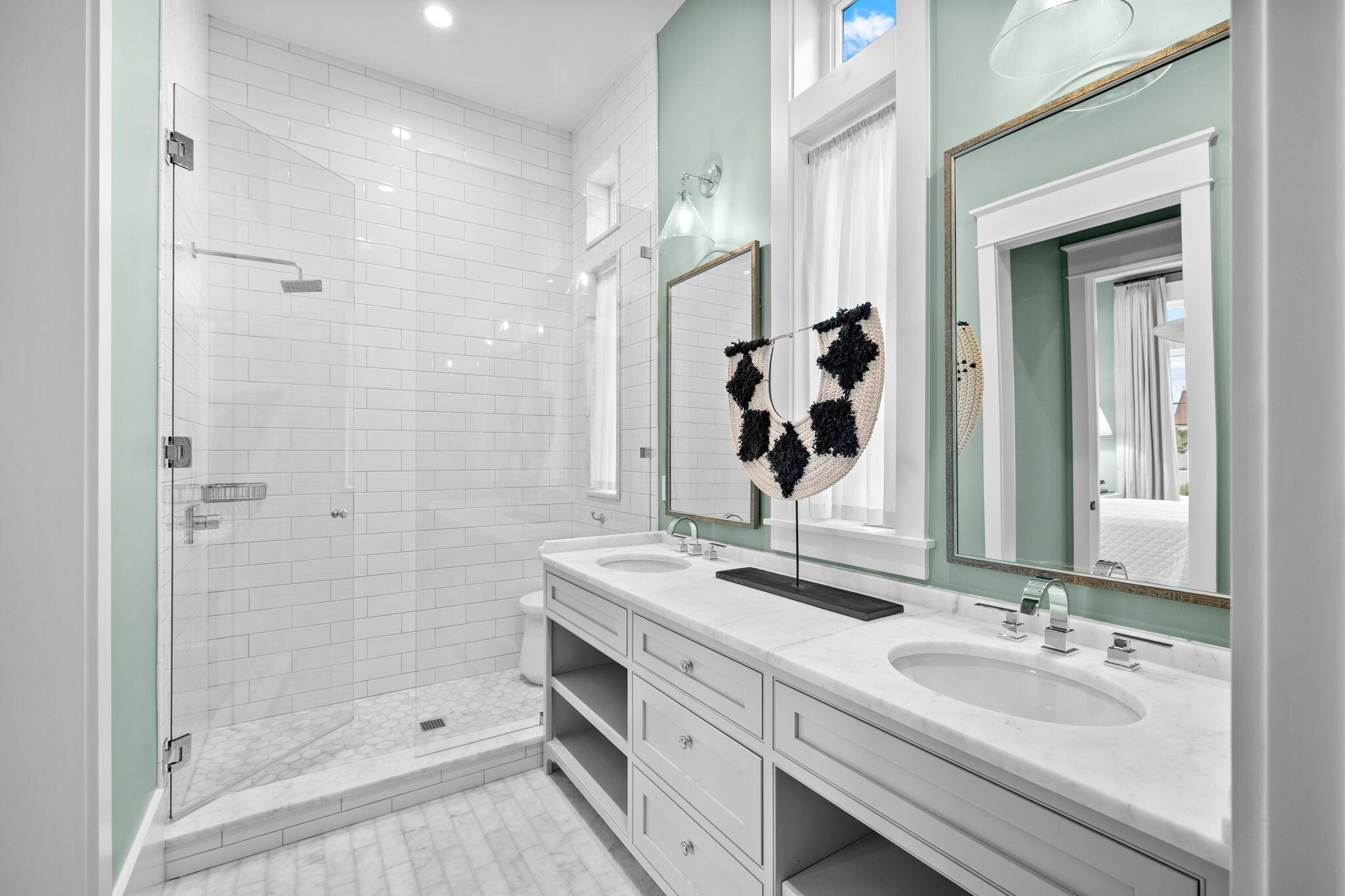 71 Chivas Lane Santa Rosa Beach, FL 32459 - Photo 120 of 128 a bathroom with a double vanity sink mirror and shower