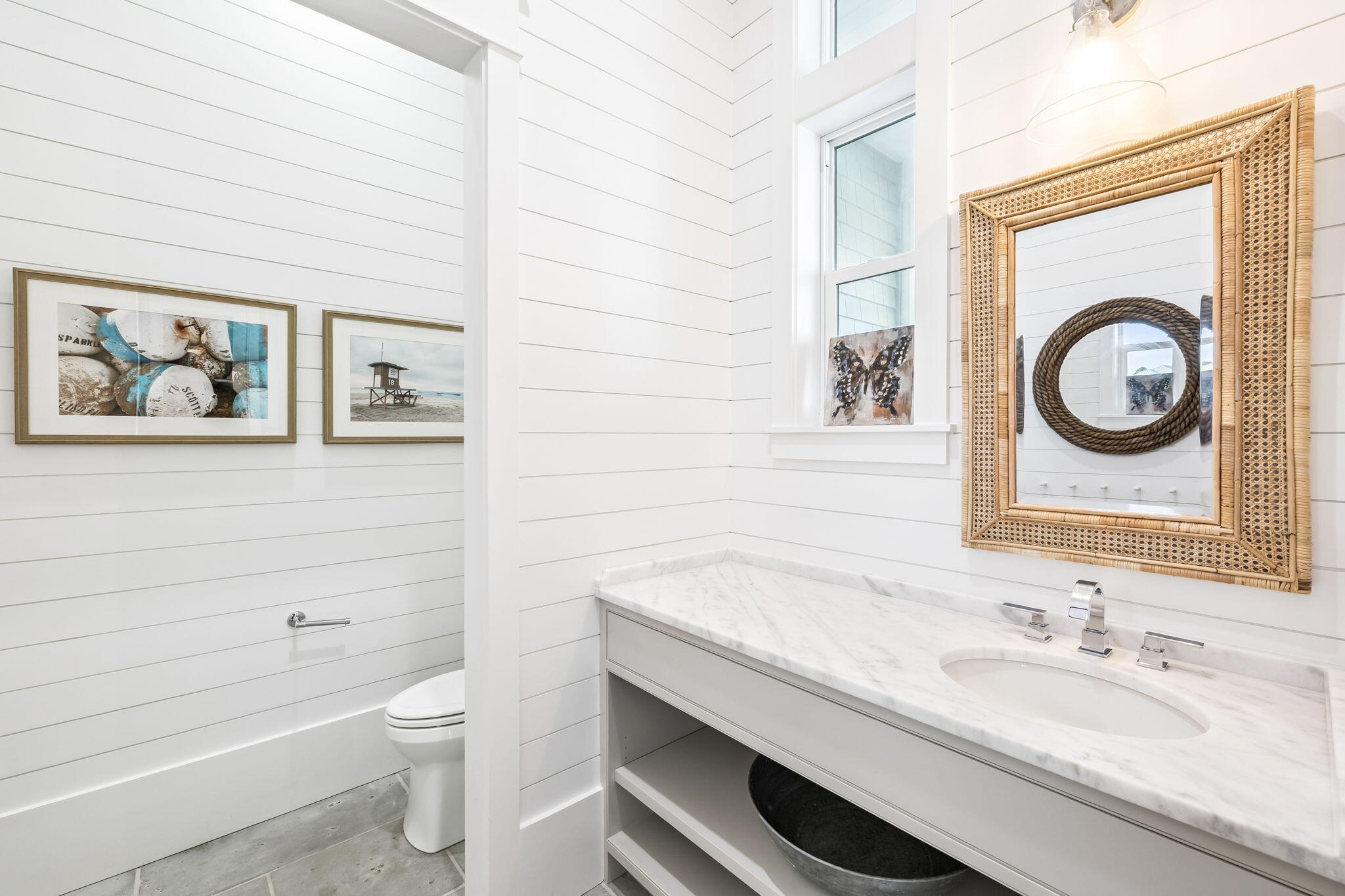 71 Chivas Lane Santa Rosa Beach, FL 32459 - Photo 57 of 128 a bathroom with a granite countertop toilet sink and mirror
