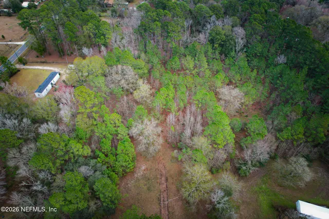 a view of a backyard