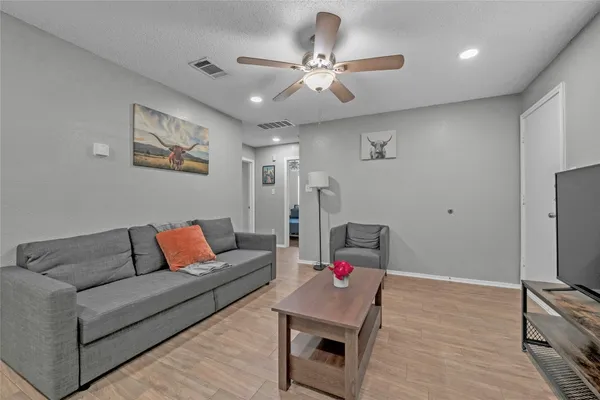 a living room with furniture