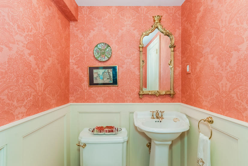 39 Brushy Ridge Road New Canaan, CT 06840 - Photo 32 of 57 a bathroom with a sink and a mirror